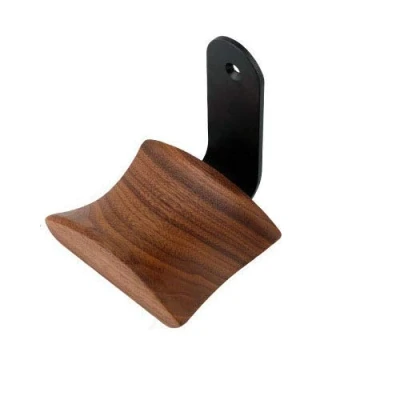 Afbeelding van KiaoTime Hoofdtelefoonhouder Headset Stand Walnoot Hout Hoofdtelefoon Rack Haak bureau Tafelblad Tape onder Mount hanger houder voor Audio, studio &amp; Gaming (Wall