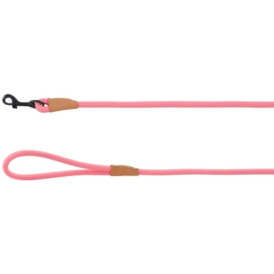 Afbeelding van Flamingo Hondenriem Malibu roze 130 cm 10 mm karabijnhaak met matte zwarte afwerking