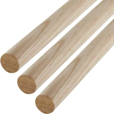 Afbeelding van 3 stuks SOTECH eiken ronde stokken glad Ø30 x 1000 mm houten voor handwerk of als kapstok