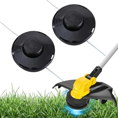 Afbeelding van 2 stuks universele trimmerkop draadspoel draadkop bosmaaier benzine maaikop dubbele M10 x 1,25 schroefdraad, voor grastrimmer, bosmaaier, reservedraadspoel, multifunctioneel
