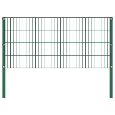 Afbeelding van Schuttingpaneel met palen 1,7x0,8 m ijzer groen