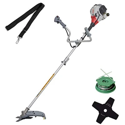 Afbeelding van IKRA Benzine Bosmaaier trimmer IBF 25 1, incl. draadspoel, 4 tands mes &amp; schouderriem, grijs/rood/zwart