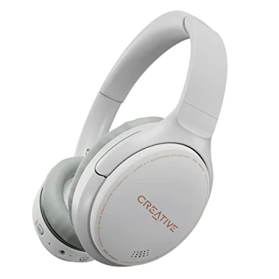 Afbeelding van Creative Zen Hybrid draadloze Bluetooth hoofdtelefoon actieve ruisonderdrukking, tot 27 uur (ANC ON), 5.0, AAC, ingebouwde microfoon (wit)