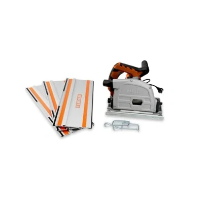 Afbeelding van FEIDER FS16121 multimateriaal dompelcirkelzaag met geleiderail 1400 W schijfdiameter 165 mm rotatiesnelheid instelbaar tussen 2000 tot 5000 tr/min zaagdiepte 54