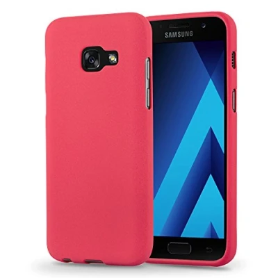 Afbeelding van Cadorabo Hoesje geschikt voor Samsung Galaxy A3 2017 in FROST ROOD Beschermhoes gemaakt van flexibel TPU silicone Case Cover