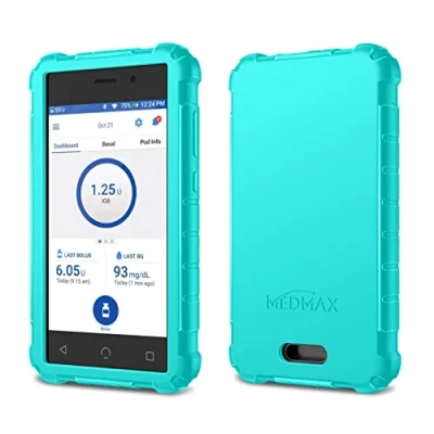 Afbeelding van MEDMAX Siliconen hoes voor Omnipod Dash PDM (Personal Diabetes Manager), Lichtgewicht Schokbestendige Anti slip Beschermhoes Zachte Gel Skin met Verhoogde Bezel Apparaat, (Mint