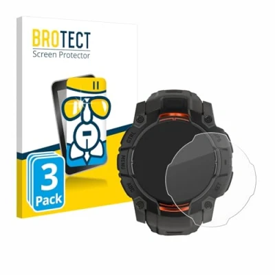 Afbeelding van BROTECT Glas Screen Protector voor Garmin Instinct 3 Solar (45 mm) (3 Stuks) Schermbeschermer [9H Hardheid, Beschermglas Folie niet Gehard Glas]