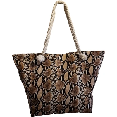 Afbeelding van Strandtas XL Big Shopper Zwemtas Snake Brown