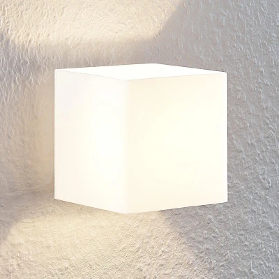 Afbeelding van Lindby wandlamp 1licht glas, staal H: 10 cm G9 wit