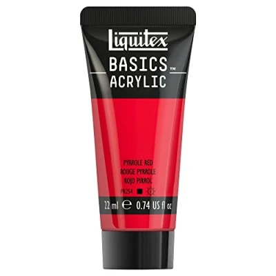 Afbeelding van Liquitex 8870491​ Basics acrylverf Pirrole Red, 22 ml tube, lichtecht, waterbestendig, voor het schilderen en decoreren van hout, metaal, keramiek, kunststof, canvas