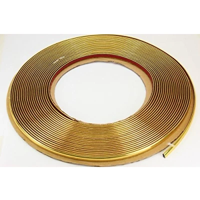 Afbeelding van 4 x 15 m universele sierstrip voor auto, chroom, goud, contourgesneden