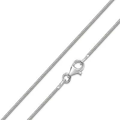 Afbeelding van MATERIA slangenketting zilver 925 halsketting dames 1,0 mm zilveren ketting in 11 lengtes 40 120 cm beschikbaar #K33, Sterling zilver, Geen edelsteen