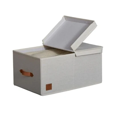 Afbeelding van Store It Opbergdoos beige kledingkast 50 x 33 24 cm klapdeksel