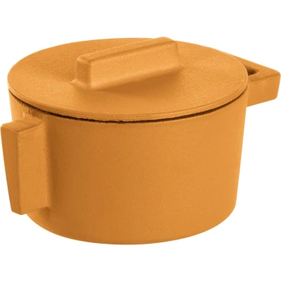 Afbeelding van Sambonet Braadpan Terra.Cotto Gietijzer met deksel 10 cm Geel