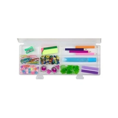 Afbeelding van Iris Ohyama Aufbewahrungsbox aus transparentem Kunststoff, 10 herausnehmbare Fächer, Clear Case CC 270 26,4 x 10,8 2,2 cm