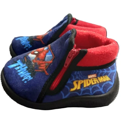 Afbeelding van Spiderman pantoffels sloffen rits rubberen zool maat 25