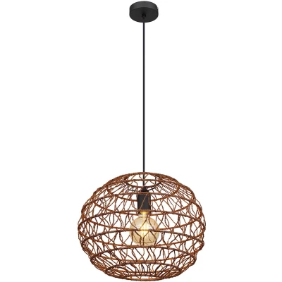 Afbeelding van Globo hanglamp Senni zwart metaal 39 cm E27 fitting 15689H1B