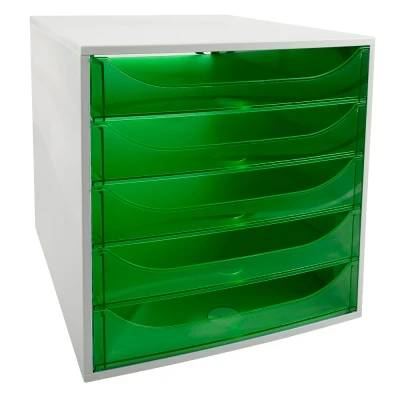 Afbeelding van Exacompta 229697d commode, grijs/groen appels transparant, 34,8 x 28,4 29