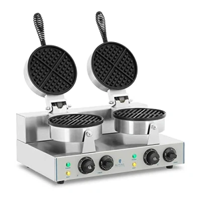 Afbeelding van Royal Catering Wafelijzer 2 x 1300 watt Rond