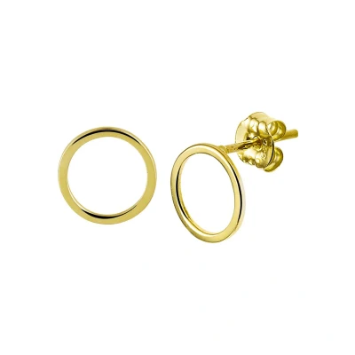 Afbeelding van Trendjuwelier huiscollectie Oorknoppen Rondje Geelgoud Glanzend