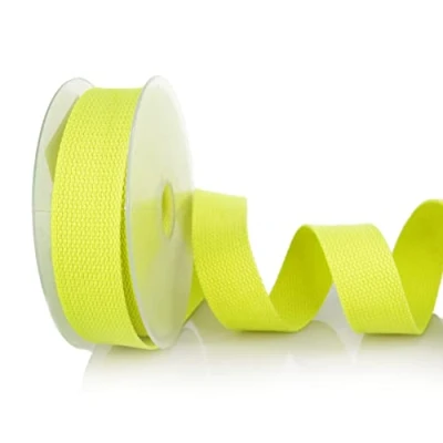 Afbeelding van Trimz Webbing, Katoen, Neon Geel, 5m x 40mm