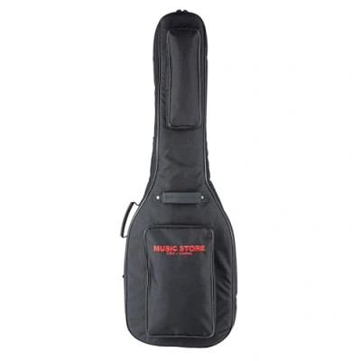 Afbeelding van MUSIC STORE &quot;Super Deluxe&quot; Gigbag E bas zwart/rood Logo Tas voor basgitaar