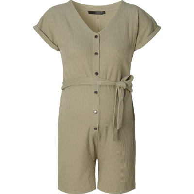 Afbeelding van Zwangerschapsbroek Jumpsuit met voedingsfunctie Waffle Vetiver XL
