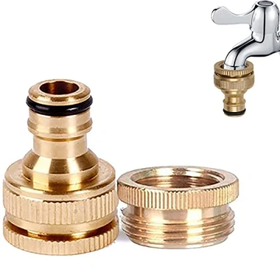 Afbeelding van jghcsz tuinslang connectoren 1/2 Inch tot 3/4 buiten schroefdraad messing slang snelkoppeling buisfittingen waterslang kraan adapter