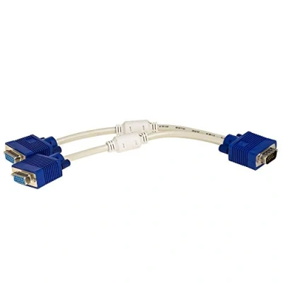 Afbeelding van Akyga adapter met kabel AK AD 20 VGA (m) / 2x (f) 15cm (VGA, 14.50 cm), Data + Video Adapter, Wit