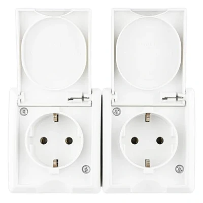 Afbeelding van REV Ritter 0510253555 AquaForm AP stopcontact 2 voudig horizontaal, wit