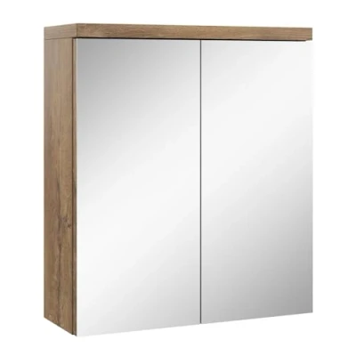 Afbeelding van Badplaats Spiegelkast Toledo 60 x 20 cm bruin eiken