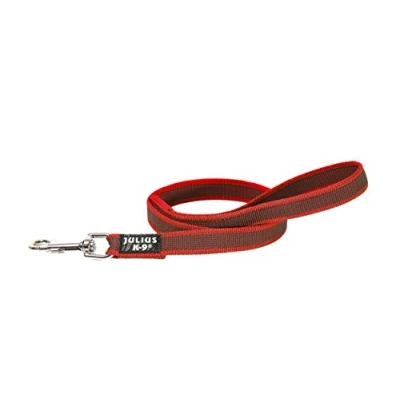 Afbeelding van Julius K9 hondenriem anti slip rood met handvat 1 meter 20mm