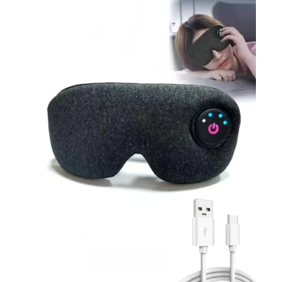 Afbeelding van PJYU Draadloos verwarmd oogmasker, draagbaar elektrisch warm oogkompres voor verlichting van droge ogen, blefaritisbehandeling, oogbelasting, styes oog, MGD, wasbaar, donkergrijs