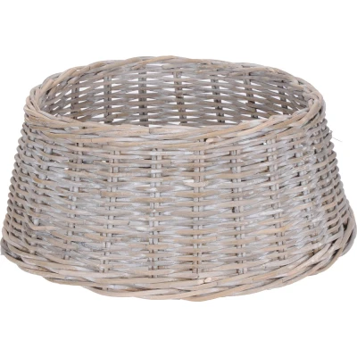 Afbeelding van Bellatio decorations Kerstboommand rotan beige 60 cm