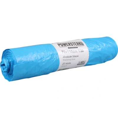 Afbeelding van PowerSterko Afvalzak Gerecycled LDPE 70x110cm T30 blauw 300 stuks