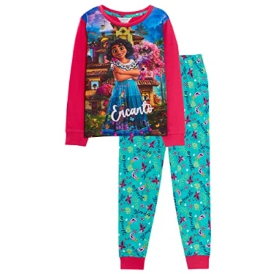 Afbeelding van Disney Meisjes Encanto pyjama voor kinderen volledige lengte Mirabel Pjs Set Casa Madrigal Nachtkleding, Meerkleurig, 9 10 jaar