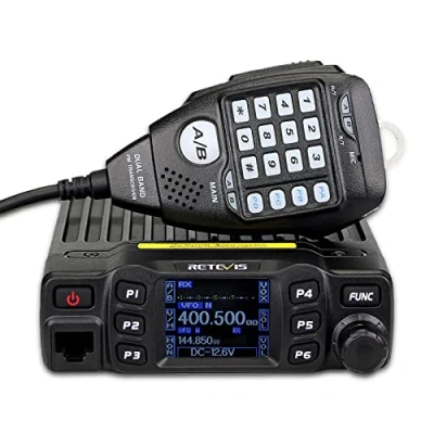 Afbeelding van Retevis RT95 Mini Dubbele Band Mobiele Radio 25W 200 Kanalen Amateur DTMF 5Tone Walkie Talkie Car Transceiver met Programmeerkabel (Zwart)
