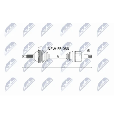 Afbeelding van Aandrijfas NTY NPW FR 033