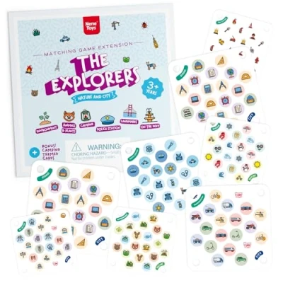 Afbeelding van Nene Toys Matching Game Uitbreiding [The Explorers] 24 Extra Natuur en Stadsgerichte Patronen voor Nyckelpigga &amp; Eenhoorn Memory Verbeterd Cognitieve Ontwikkelingsspel Ideaal Kinderen