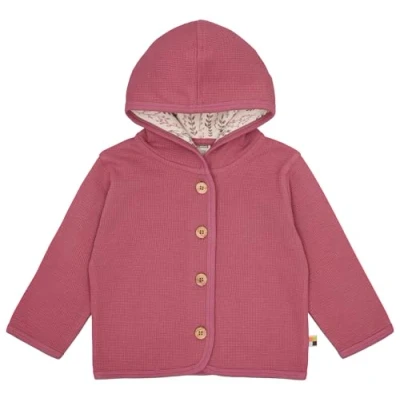Afbeelding van loud + proud Meisjes wafellook, GOTS gecertificeerd jack, rood, 122 128
