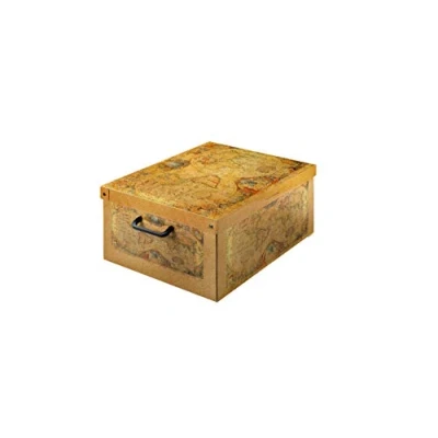Afbeelding van KANGURU BAULINO MARCO POLO Decoratieve Kartonnen Opbergdoos met Handgrepen en deksel voor het opbergen van kleding, Kledingkasten, Speelgoed, Home, Multi Colour, maat 35 x 25 17,5 cm, meerkleurig