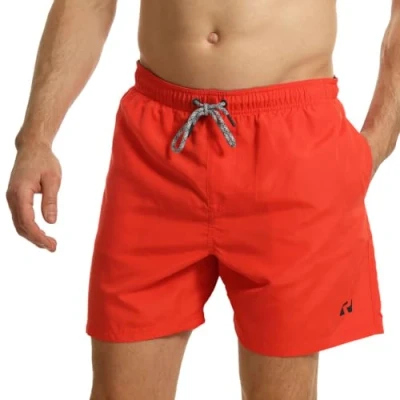Afbeelding van Ript Essentials Mannen Quick Dry UV 50 Zonbescherming Perzik Finish Zwembroek Trunks, 767 Rood, 2X Large, XXL
