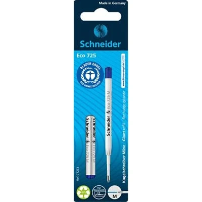 Afbeelding van Balpenvulling Schneider Eco blauw 2 stuks op blister S 77253