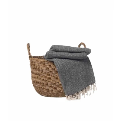Afbeelding van Hamamdoek ZigZag Black van Lalay