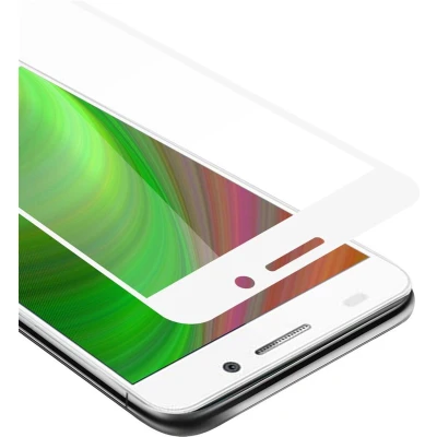 Afbeelding van Cadorabo Screenprotector geschikt voor Honor 6A Volledig scherm pantserfolie Beschermfolie in TRANSPARANT met WIT Gehard (Tempered) display beschermglas 9H hardheid 3D Touch