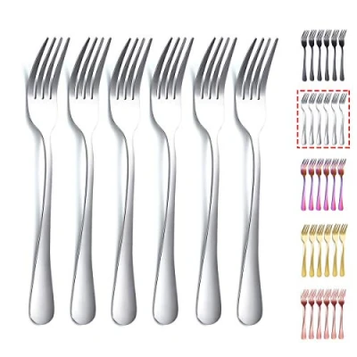 Afbeelding van Kyraton Diner vork 6 delig, roestvrij staal, 20.75 cm vorken, zilverwerk, tafelvorken, set van