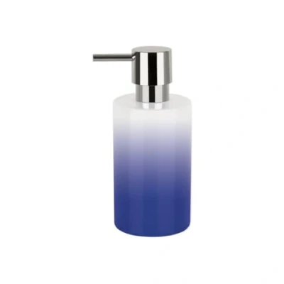 Afbeelding van Spirella Buiszeepdispenser met pomp, vloeibare zeepdispenser, porselein, 300 ml, duurzaam en robuust, blauw/wit