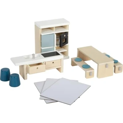 Afbeelding van small foot houten poppenhuis meubeltjes keuken, meubelset voor het poppenhuis, kinderen vanaf 3 jaar, 12629