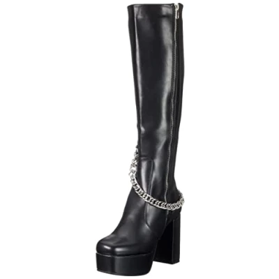 Afbeelding van LAMODA Hostage platform knielaarzen met hoge laarzen, EU 41, Black PU, 41