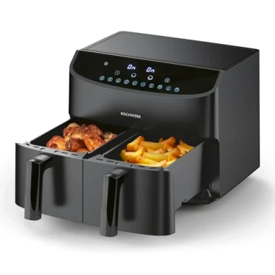Afbeelding van Rachs KOCHWERK heteluchtfriteuse dubbele mand 2x 3.5l zwart